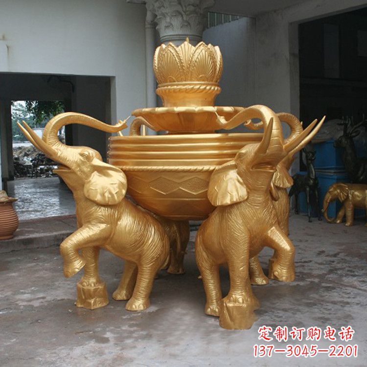 新乡铜雕喷水大象雕塑