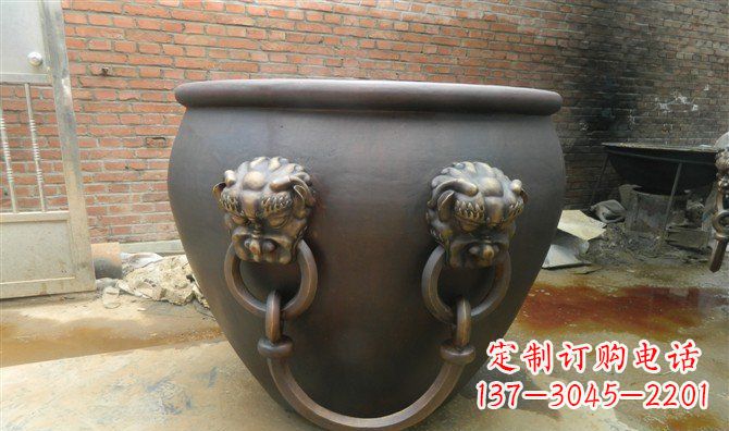 新乡铜雕水缸寺庙景观雕塑_2