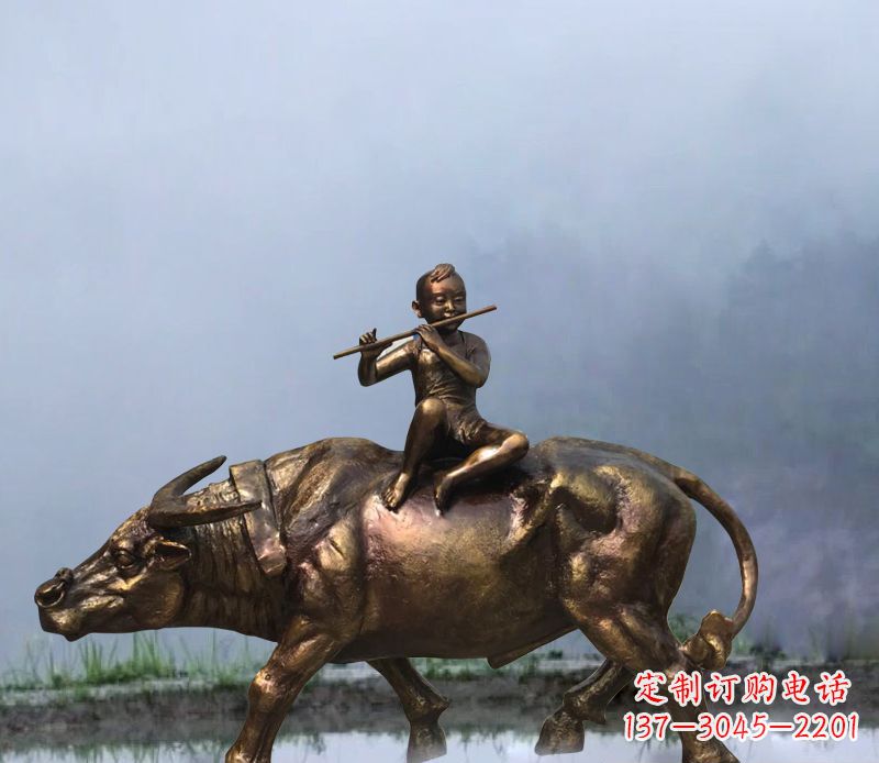新乡铜雕园林牧童骑牛