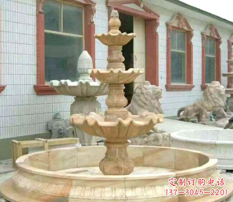 新乡晚霞红大型喷泉石雕 (3)