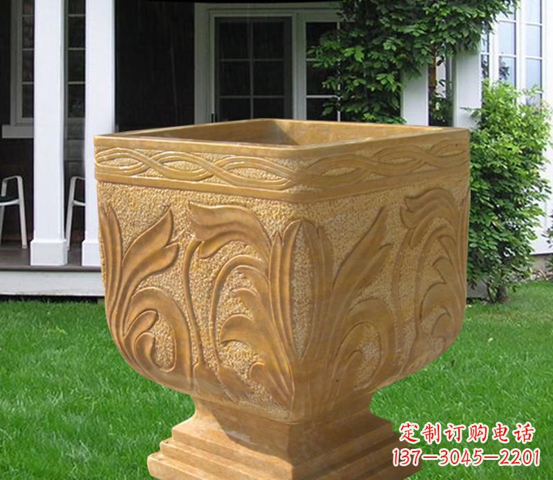 新乡晚霞红雕刻景观花盆雕塑