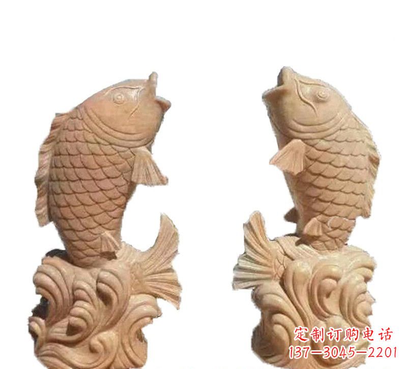 新乡晚霞红公园喷水鲤鱼石雕