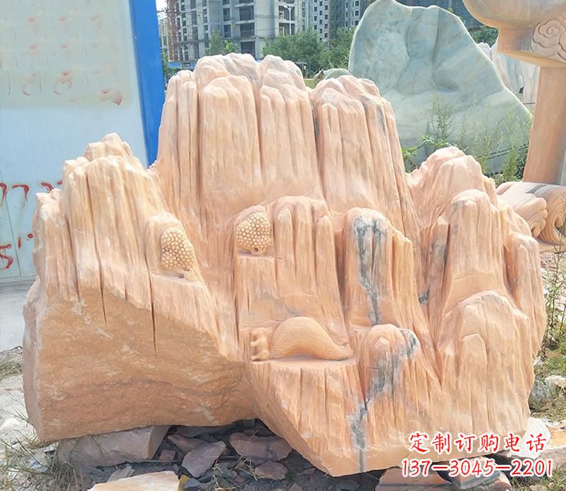 新乡晚霞红景观假山雕塑