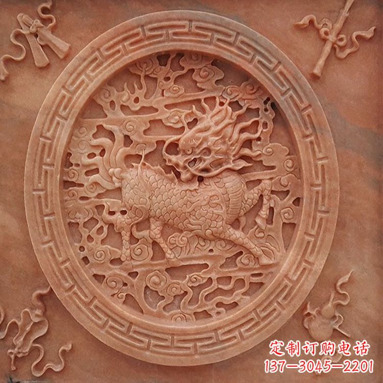 新乡晚霞红麒麟建筑装饰壁画