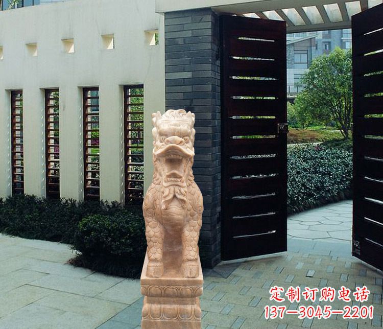 新乡晚霞红瑞兽麒麟雕塑