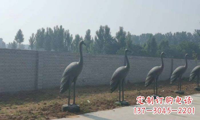 新乡仙鹤抽象铜雕 (2)