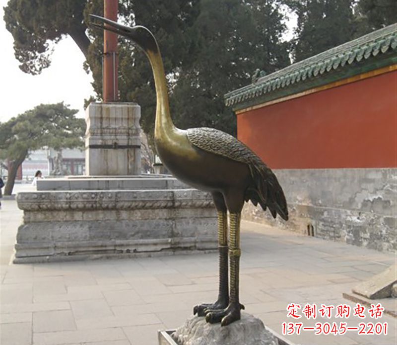 新乡仙鹤动物铜雕 (2)