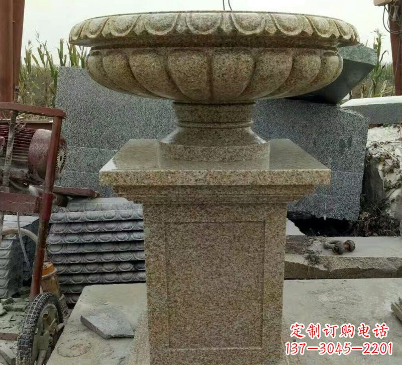 新乡小区花岗岩花盆雕塑
