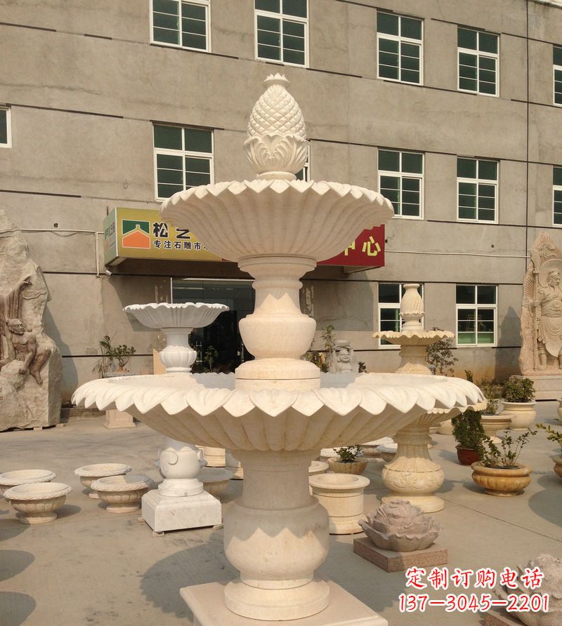 新乡小区景观菠萝式喷泉石雕