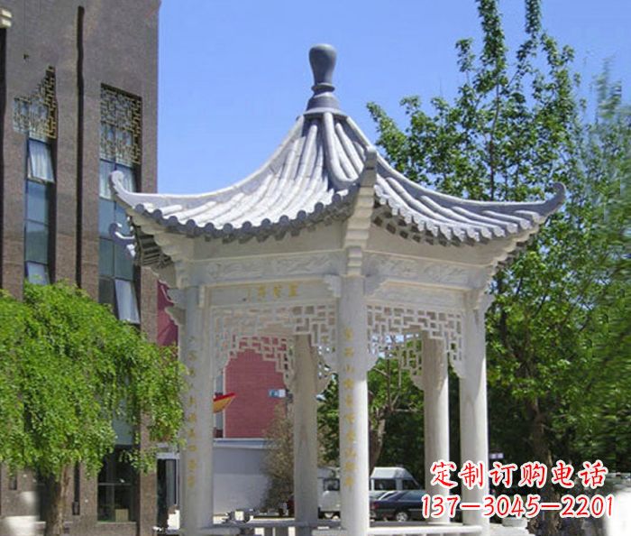 新乡小区景观大理石凉亭