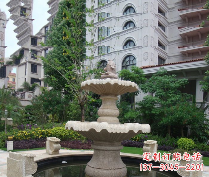 新乡小区景观大理石鲤鱼喷泉石雕