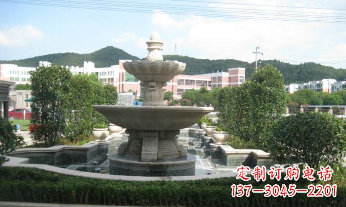 新乡小区景观大理石喷泉石雕 (2)
