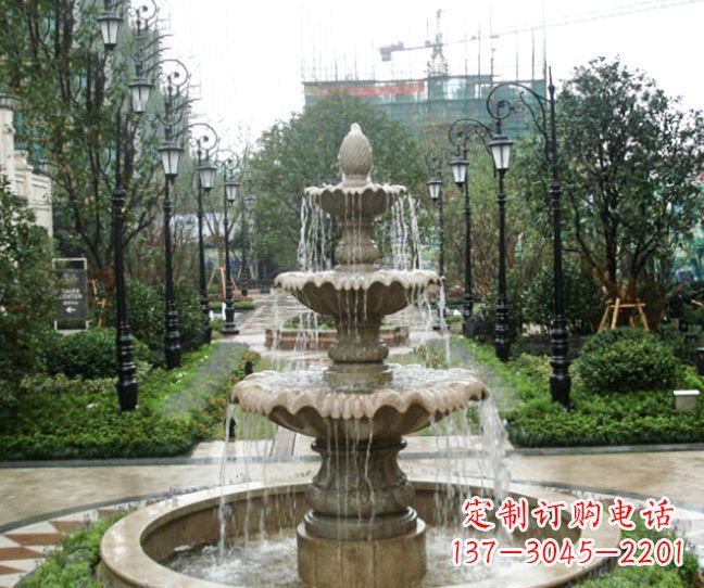 新乡小区景观大理石喷泉石雕 (4)
