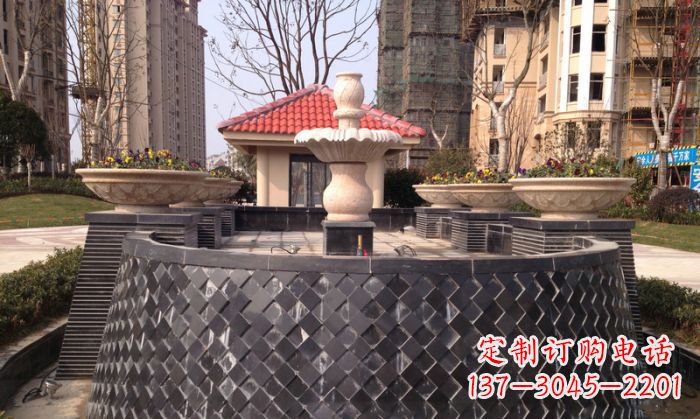 新乡小区景观大理石喷泉石雕 (3)
