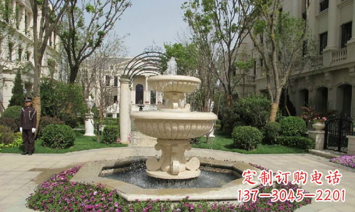 新乡小区景观大理石喷泉石雕 (7)