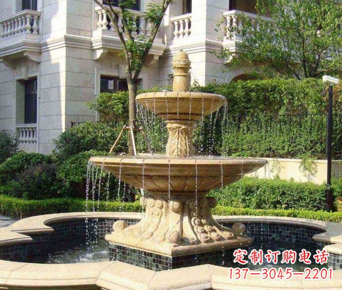 新乡小区景观大型喷泉石雕 (2)