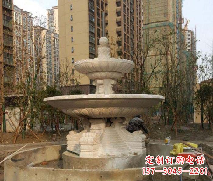 新乡小区景观大型喷泉石雕 (3)