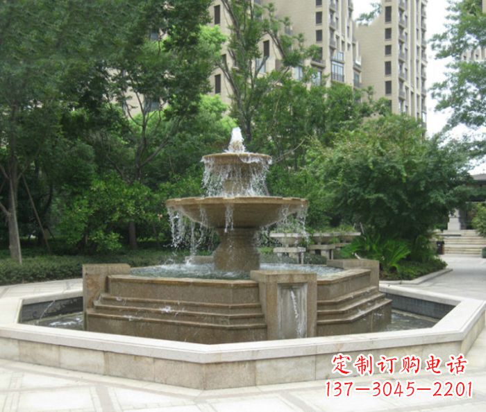 新乡小区景观大型喷泉石雕 (7)