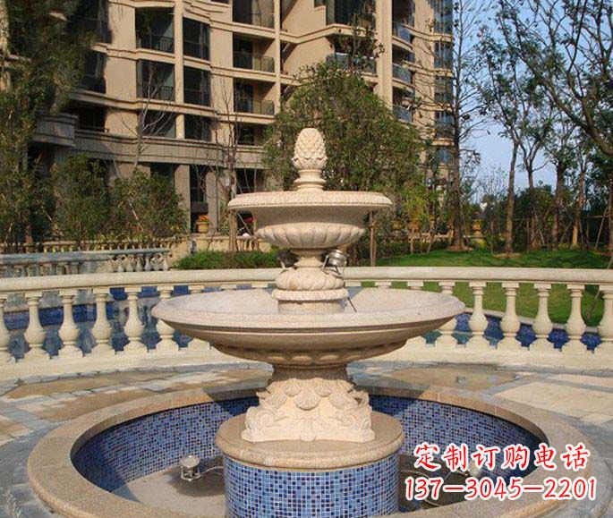 新乡小区景观多层喷泉石雕