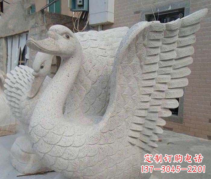 新乡小区景观天鹅石雕喷泉