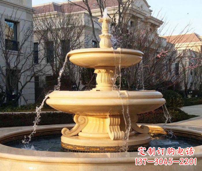 新乡小区景观晚霞红喷泉石雕