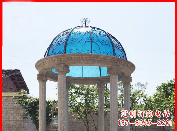 新乡小区欧式圆顶凉亭石雕_2