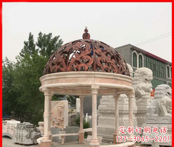 新乡小区欧式圆顶凉亭石雕_1
