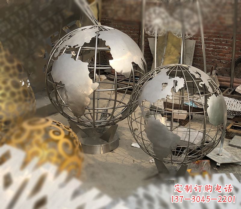 新乡校园不锈钢地球仪雕塑112