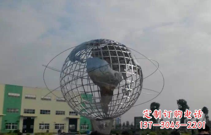 新乡校园不锈钢地球仪雕塑222