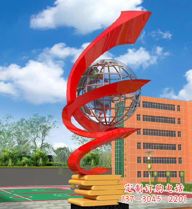 新乡校园不锈钢书籍标志雕塑