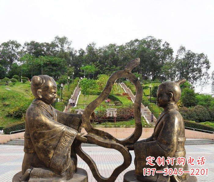 新乡校园抽象孔融让梨铜雕