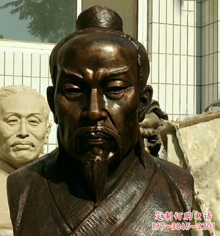 新乡校园孟子胸像铜雕