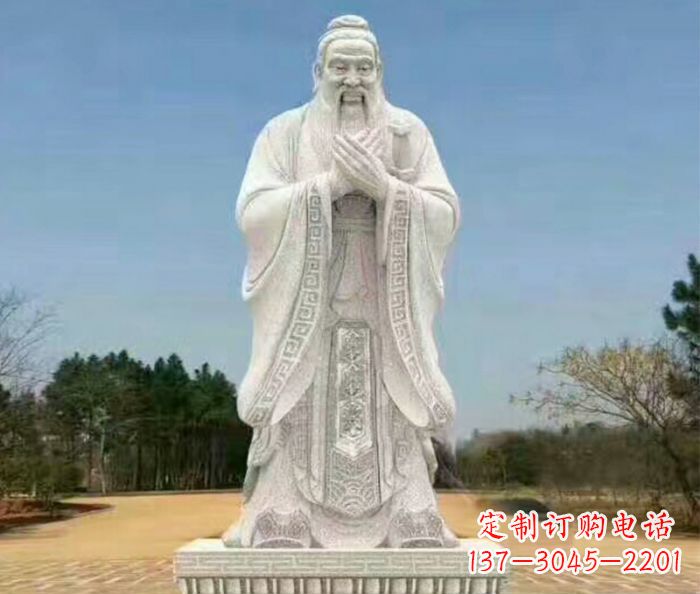 新乡校园人物大理石孔子石雕 (2)
