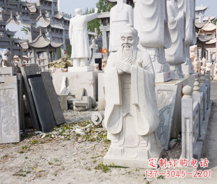 新乡校园人物孔子石雕 (3)