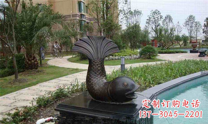 新乡鱼式喷泉小区景观铜雕