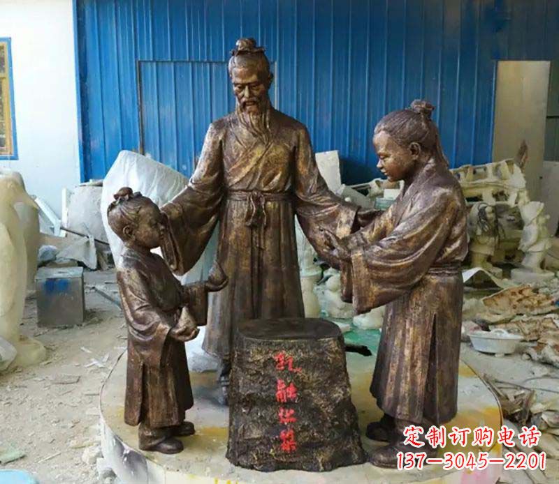 新乡寓言故事孔融让梨人物铜雕