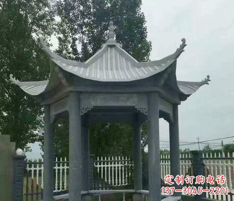 新乡园林仿古石凉亭景观石雕 (2)