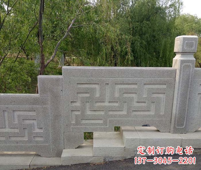 新乡园林景观大理石桥栏板石雕 (7)