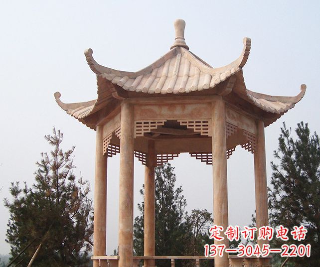新乡园林景观单层石雕凉亭 (3)