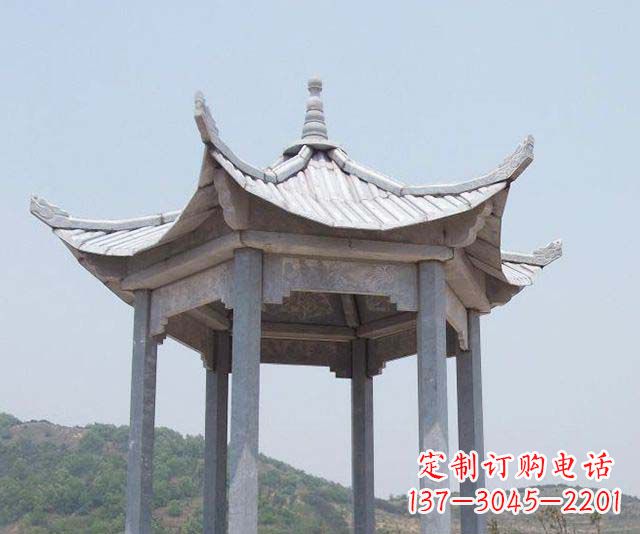 新乡园林景观单层石雕凉亭 (2)