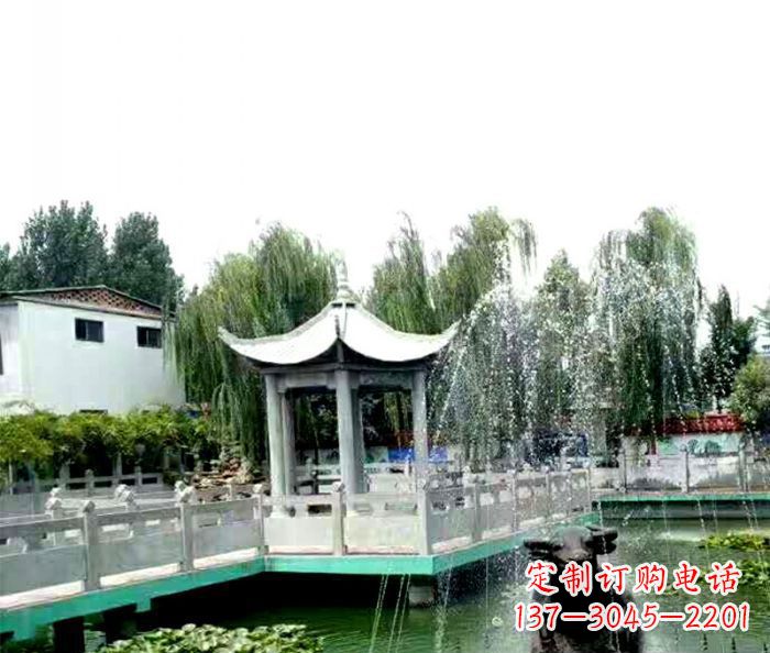 新乡园林景观单层六角石雕凉亭