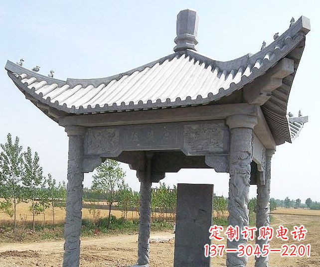 新乡园林景观单层石雕凉亭 (4)
