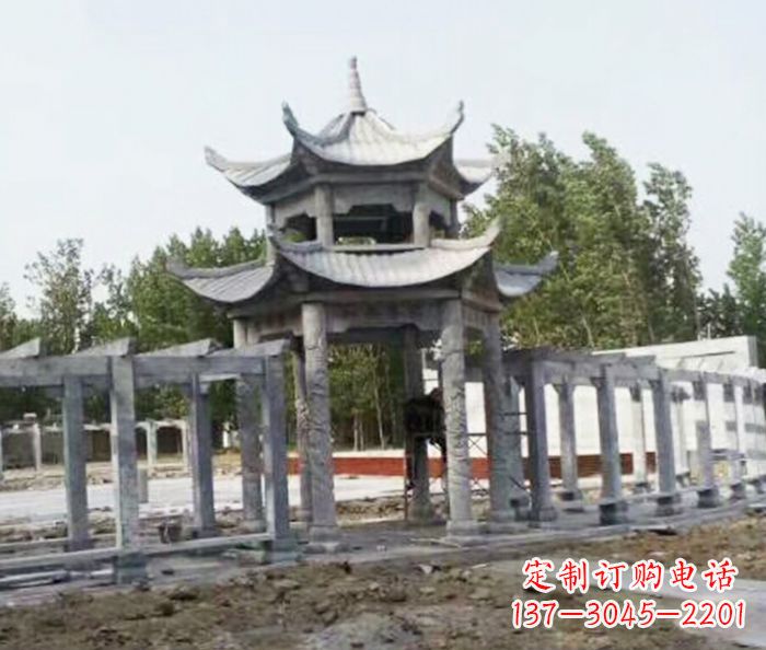 新乡园林景观多层凉亭石雕 (2)