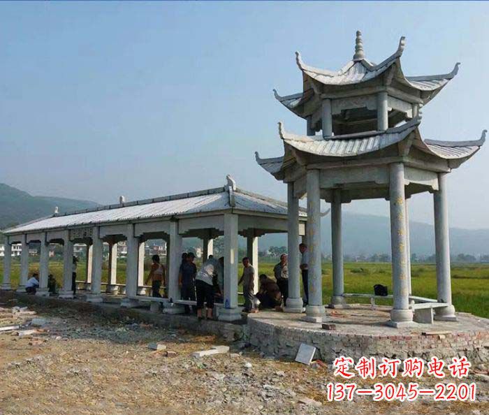 新乡园林景观仿古石雕长廊凉亭