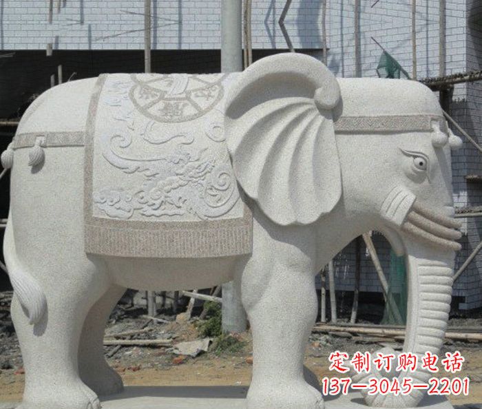 新乡园林景观驮宝大象石雕 (2)