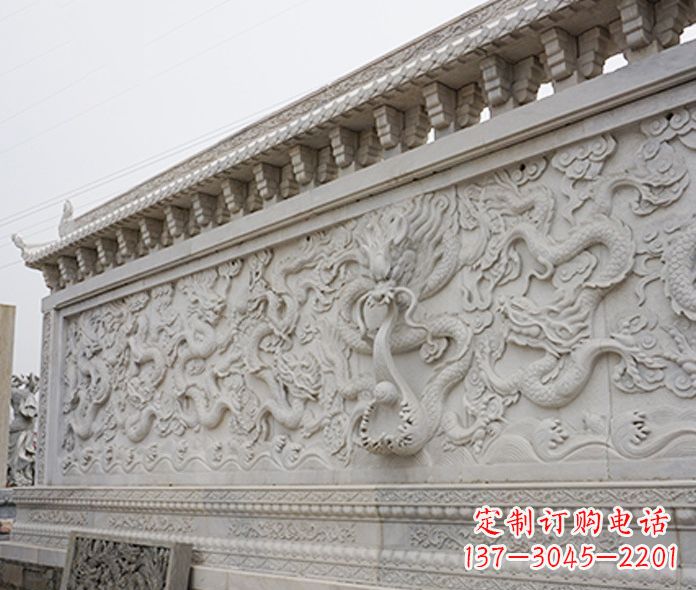 新乡园林九龙壁石雕影壁 (5)