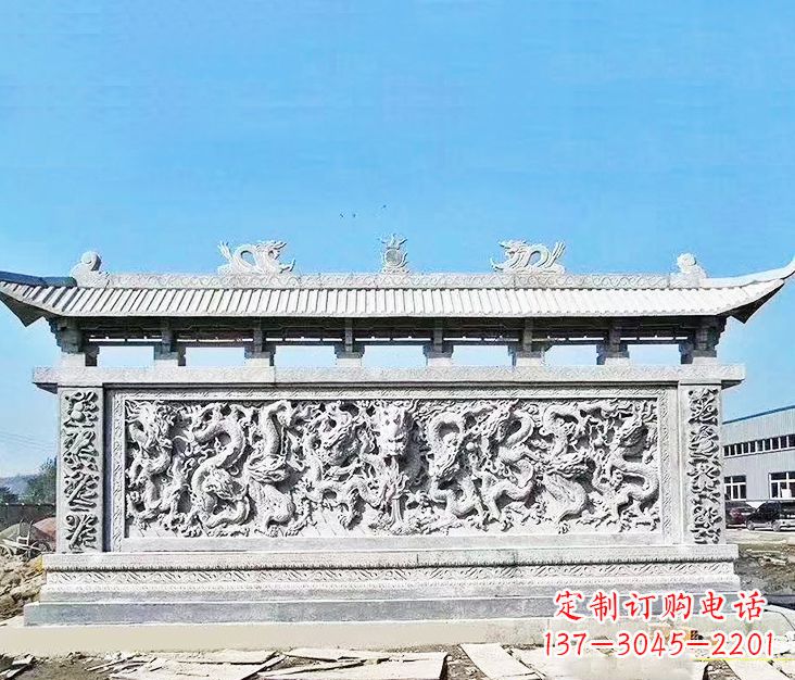 新乡园林龙浮雕影壁墙景观石雕