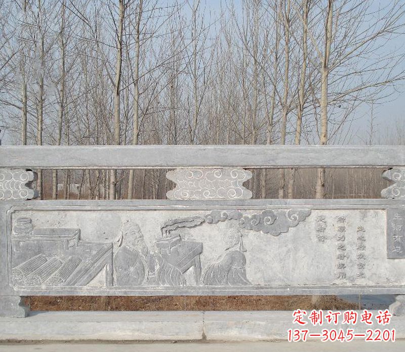 新乡园林石浮雕栏板景观石雕 (3)