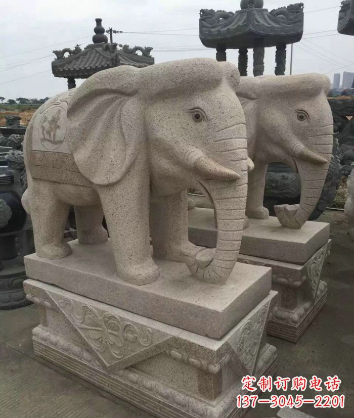 新乡招财进宝大理石大象石雕