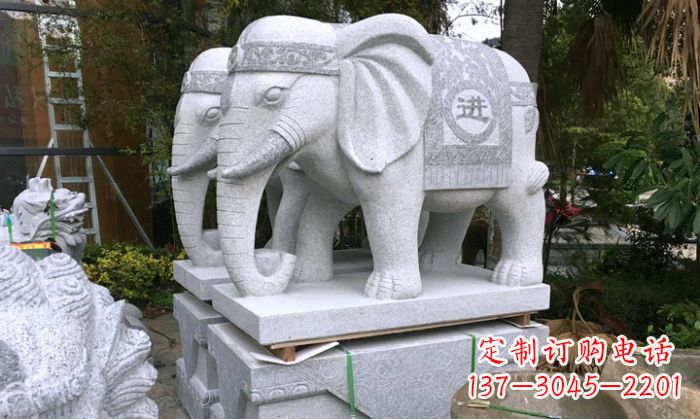新乡招财进宝大理石门口大象雕塑